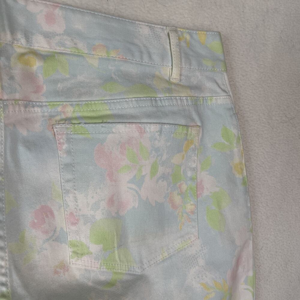 J. Jill - Authentic Fit CROP Stretch Pastel Floral Pattern Jeans - Women Size 12 - Picture 4 of 7